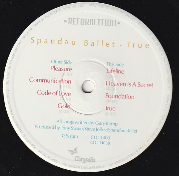 Spandau Ballet - True - Used Vinyl Record image 3