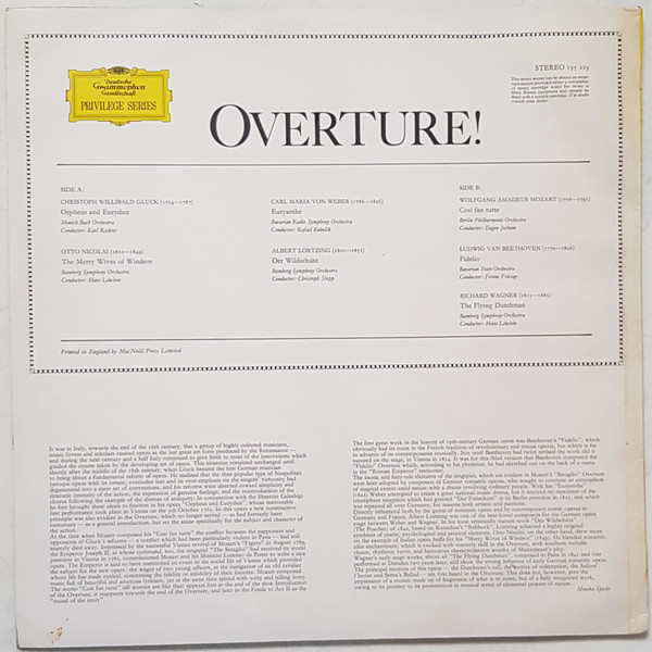 Various - Overture! - Used Vinyl Record image 2