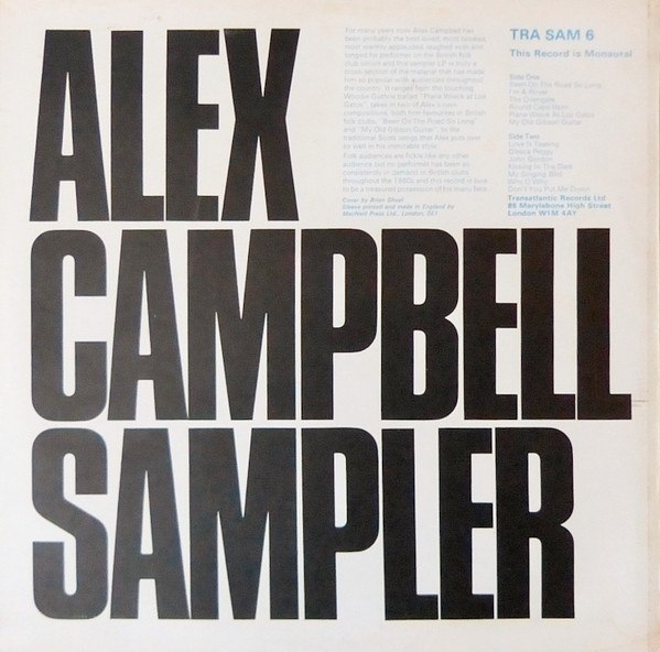 Alex Campbell - Sampler - Used Vinyl Record image 2