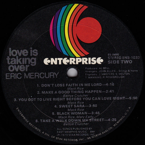Eric Mercury - Love Is Taking Over - Used Vinyl Record image 4