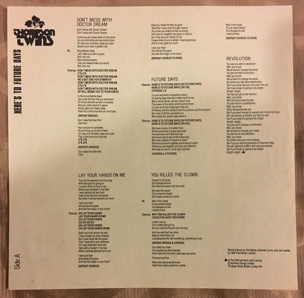 Thompson Twins - Here's To Future Days - Used Vinyl Record image 5