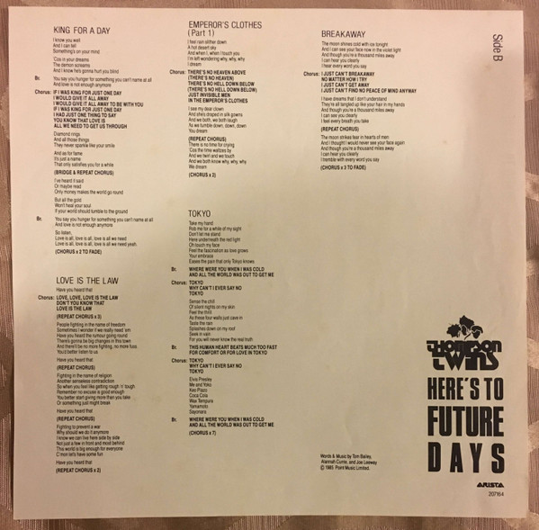 Thompson Twins - Here's To Future Days - Used Vinyl Record image 6