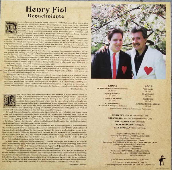 Henry Fiol - Renacimiento - Used Vinyl Record image 2