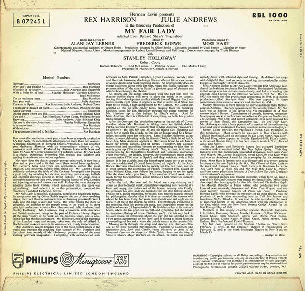 Rex Harrison - My Fair Lady - Used Vinyl Record image 2