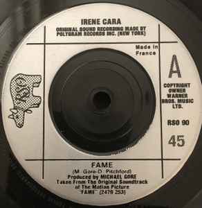 Irene Cara - Fame / Never Alone - Used Vinyl Record 7" image 1