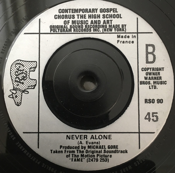 Irene Cara - Fame / Never Alone - Used Vinyl Record 7" image 2