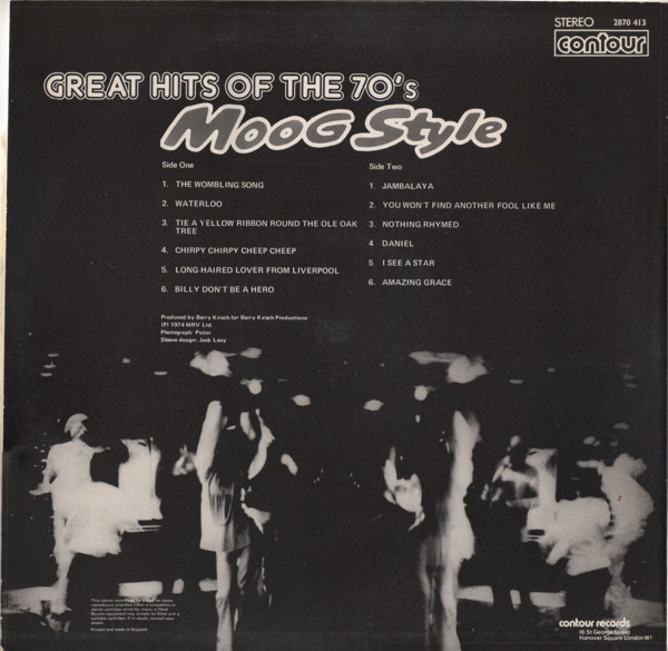 Unknown Artist - Great Hits Of The 70's Moog Style - Used Vinyl Reco image 2