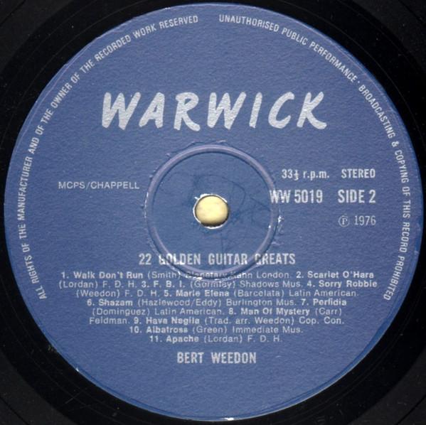 Bert Weedon - 's 22 Golden Guitar Greats - Used Vinyl Record image 5