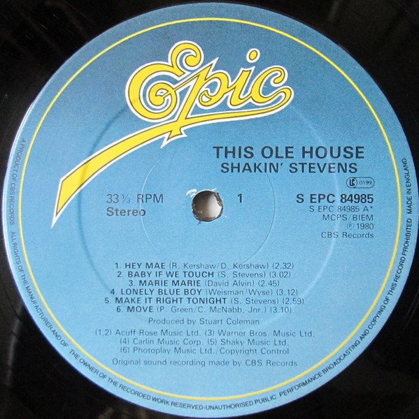 Shakin' Stevens - This Ole House - Used Vinyl Record image 3