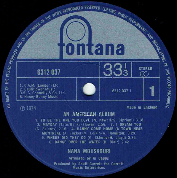 Nana Mouskouri - An American Album - Used Vinyl Record image 3