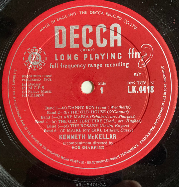 Kenneth McKellar - Sings The Songs Of John McCormack - Used Vinyl Rec image 3