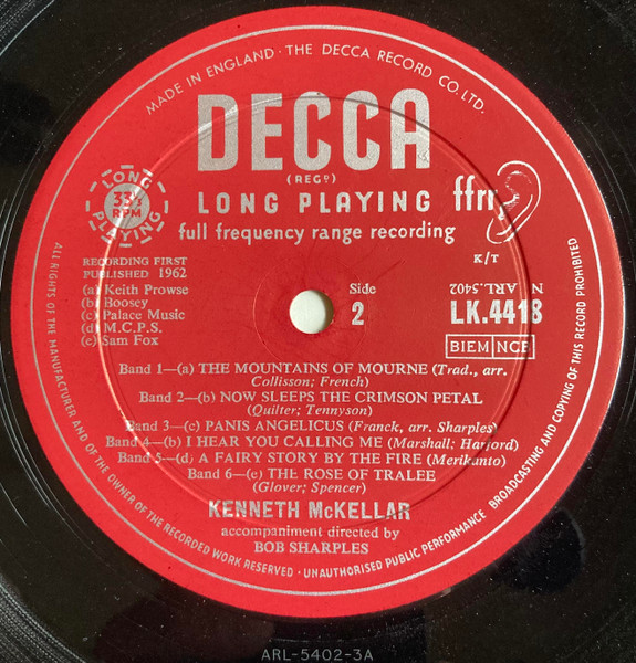 Kenneth McKellar - Sings The Songs Of John McCormack - Used Vinyl Rec image 4