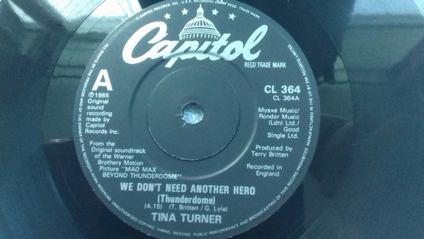 Tina Turner - We Don't Need Another Hero (Thunderdome) - Used Vinyl R image 3