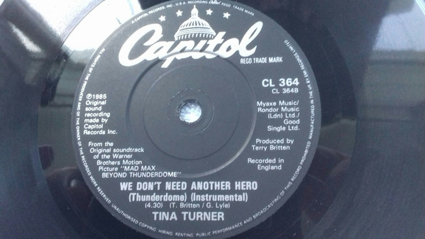 Tina Turner - We Don't Need Another Hero (Thunderdome) - Used Vinyl R image 4