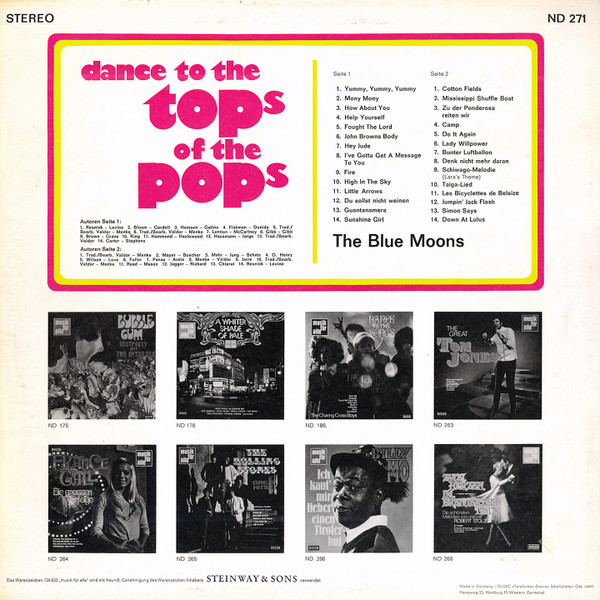 Blue Moons - Dance To The Top Of The Pops - Used Vinyl Record image 2