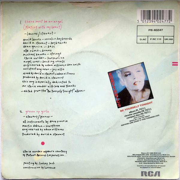 Eurythmics - re Must Be An Angel (Playing With My Heart) - Used Vinyl image 2