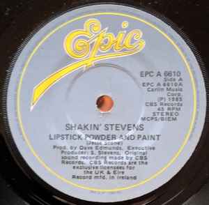 Shakin' Stevens - Lipstick Powder And Paint - Used Vinyl Record 7" image 1