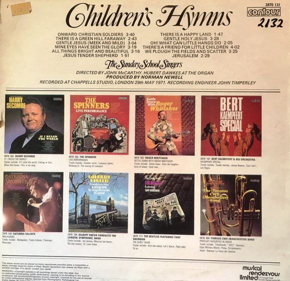 Sunday School Singer - Children's Hymns - Used Vinyl Record image 2