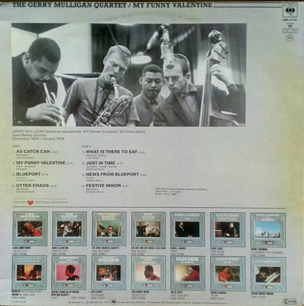 Gerry Mulligan Quart - My Funny Valentine - Used Vinyl Record image 2