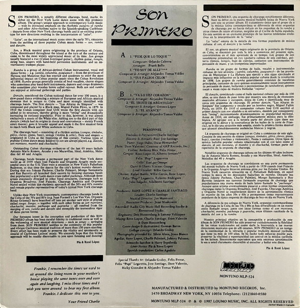 Son Primero - Tradicion Cubana En Nueva York: Charanga - Used Vinyl image 5