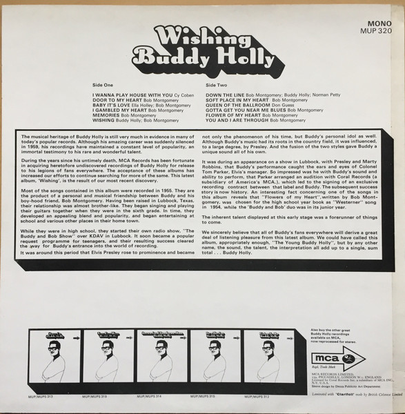Buddy Holly - Wishing - Used Vinyl Record image 2