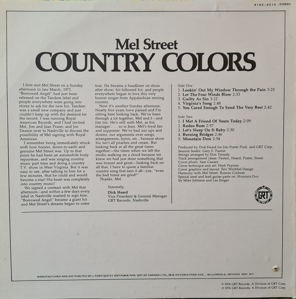 Mel Street - Country Colors - Used Vinyl Record image 2
