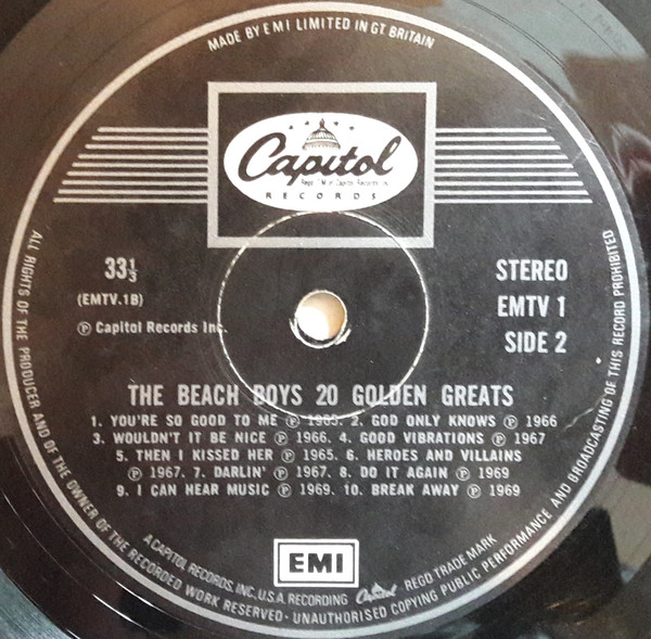 Beach Boys - 20 Golden Greats - Used Vinyl Record image 4