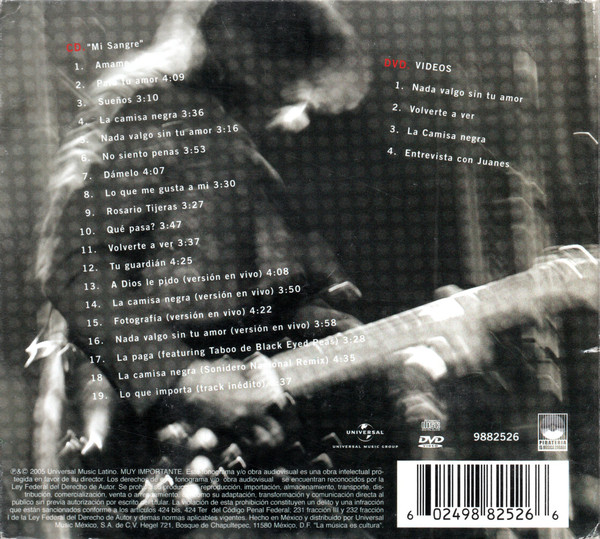 Juanes - Mi Sangre (Tour Edition) - Used CD image 2