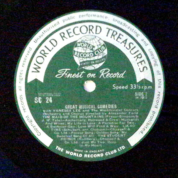 Vanessa Lee - Great Musical Comedies - Used Vinyl Record image 4