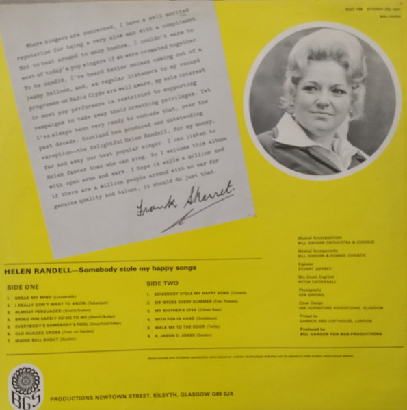 Helen Randell - Somebody Stole My Happy Songs - Used Vinyl Record lp image 2