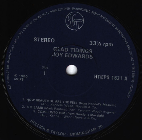Joy Edwards - Joy Sings Glad Tidings - Used Vinyl Record 7" image 3