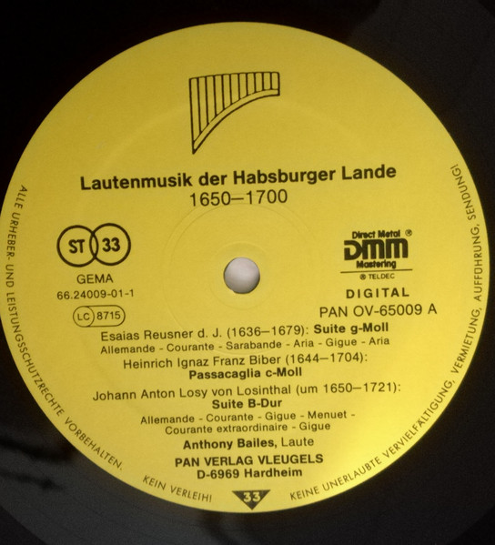 Anthony Bailes - Lautenmusik Der Habsburgischen Lande - Used Vinyl R image 3