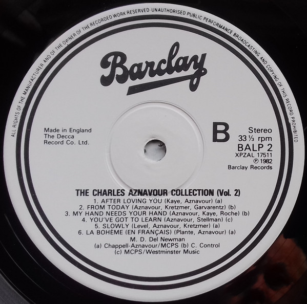 Charles Aznavour - Collection Vol. II - Used Vinyl Record image 4