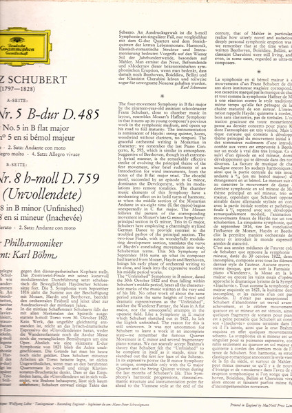 Franz Schubert - Symphonies Nr. 5 & Nr. 8 (Unvollendete · Inachevee image 2