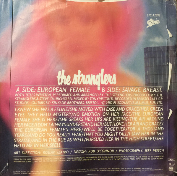 Stranglers - European Female - Used Vinyl Record 7" image 2