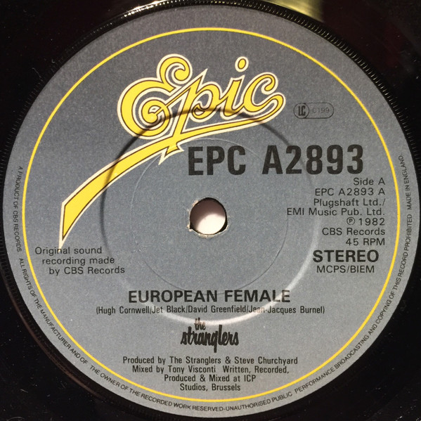 Stranglers - European Female - Used Vinyl Record 7" image 3