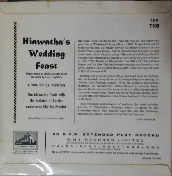 Alexandra Choir - Hiawatha - Used Vinyl Record 7" image 2