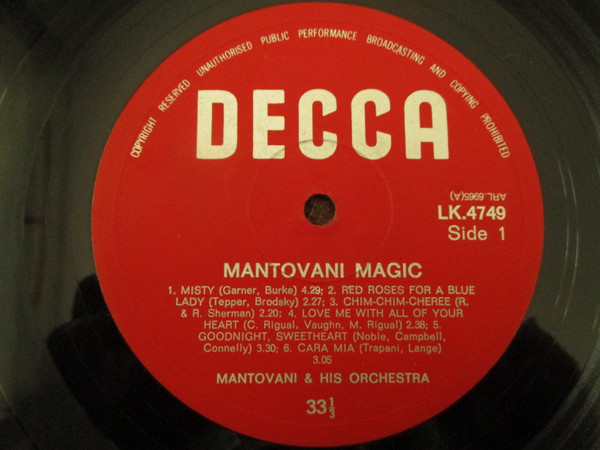 Mantovani And His Or - Mantovani Magic - Used Vinyl Record image 3