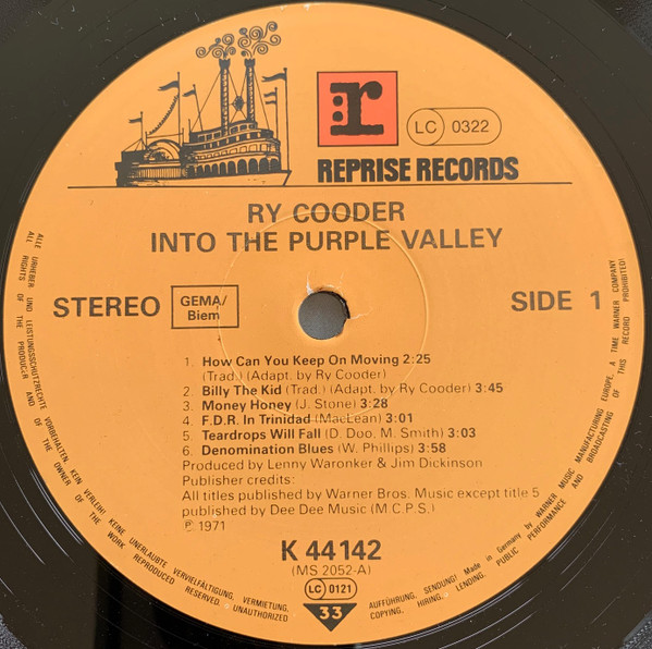 Ry Cooder - Into The Purple Valley - Used Vinyl Record image 3