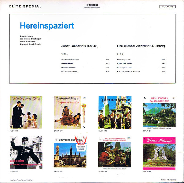 Josef Lanner - Hereinspaziert / Walzer Von J. Lanner Und C. M. Ziehre image 2