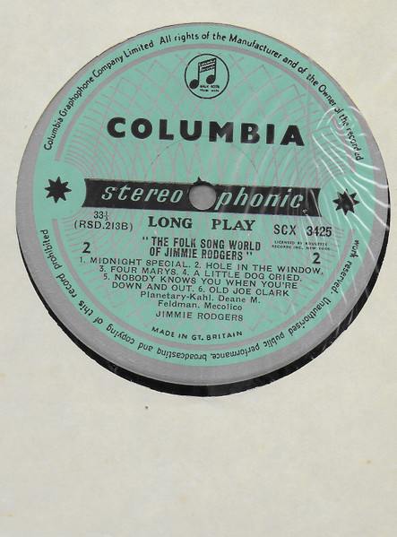 Jimmie Rodgers - Folk Song World Of - Used Vinyl Record image 4