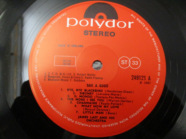 James Last - Sax A Gogo - Used Vinyl Record image 3