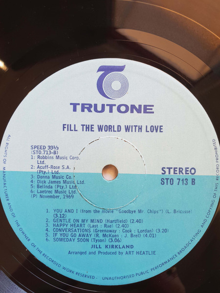 Jill Kirkland - Fill The World With Love - Used Vinyl Record image 4