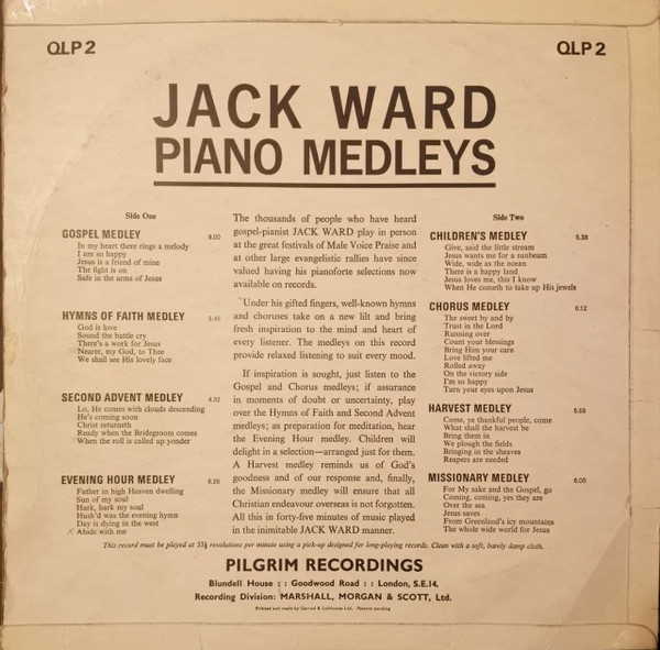 Jack Ward - Piano Medleys - Used Vinyl Record image 4