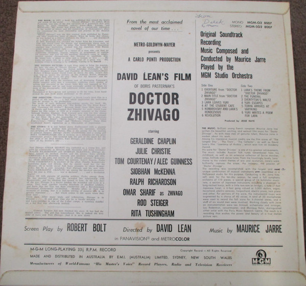 Maurice Jarre - Doctor Zhivago Original Soundtrack Album - Used Viny image 2