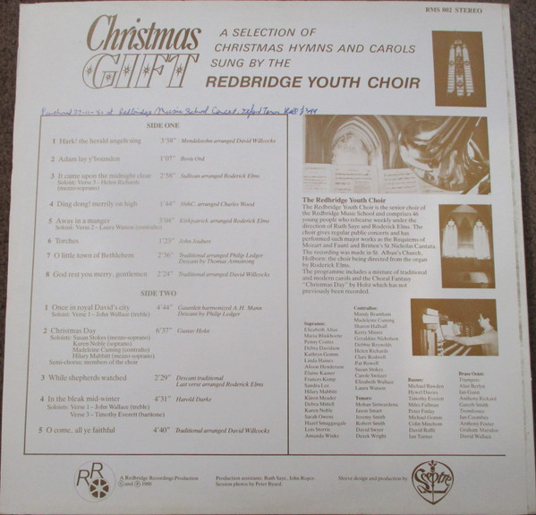 Redbridge Youth Choi - Christmas Gift - Used Vinyl Record image 2