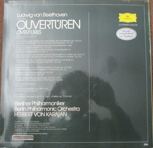 Ludwig van Beethoven - Ouverturen - Used Vinyl Record image 3
