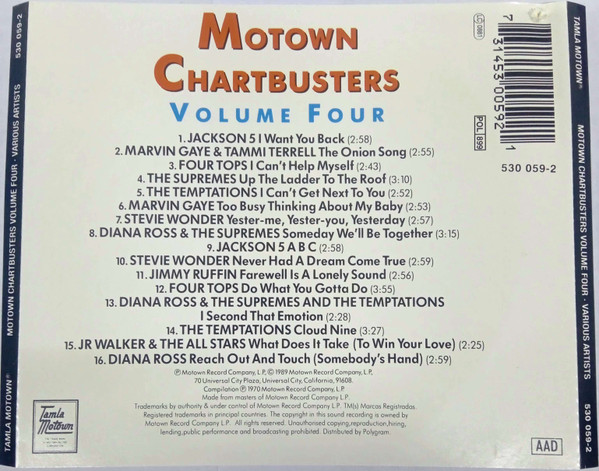 Various - Motown Chartbusters Vol. 4 - Used CD image 3