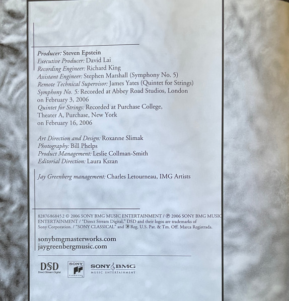 Jay Greenberg - Symphony #5 / Quintet For Strings - Used SACD image 4