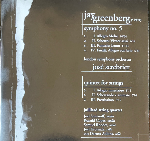 Jay Greenberg - Symphony #5 / Quintet For Strings - Used SACD image 5
